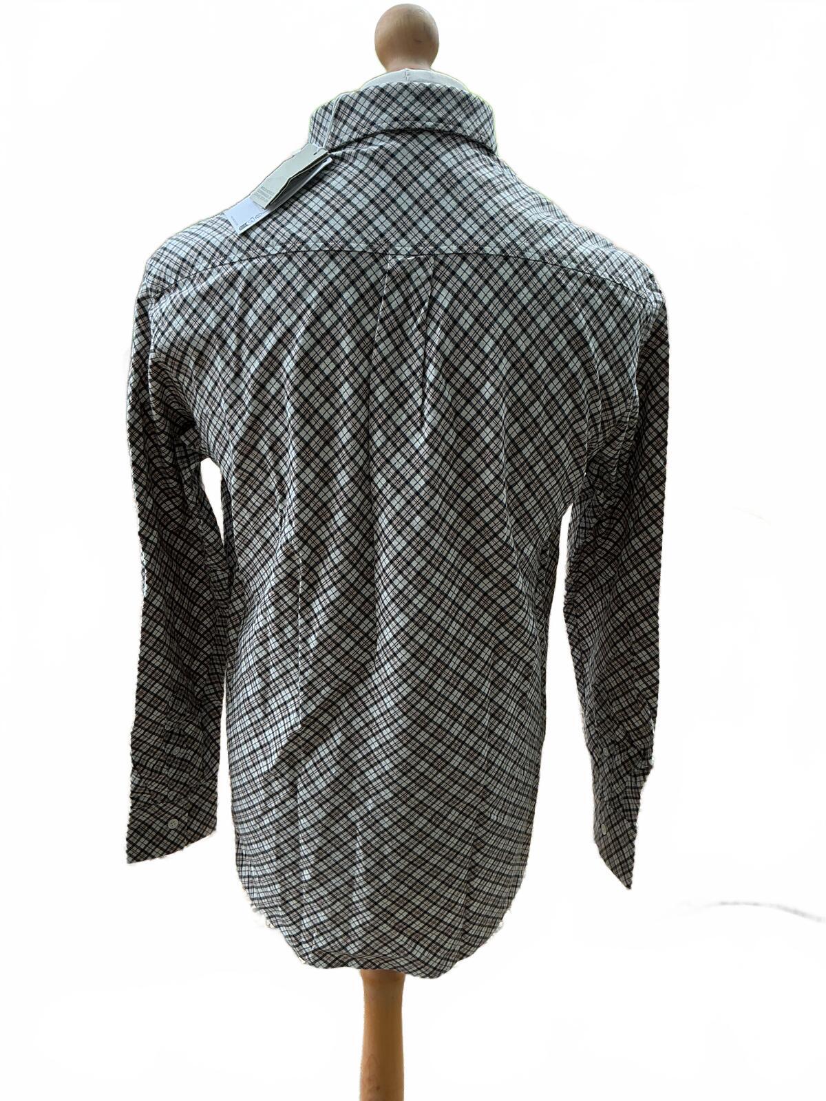 Men's Small Wood Wood Long Sleeve Checked Shirt Casual Comfortable Fit