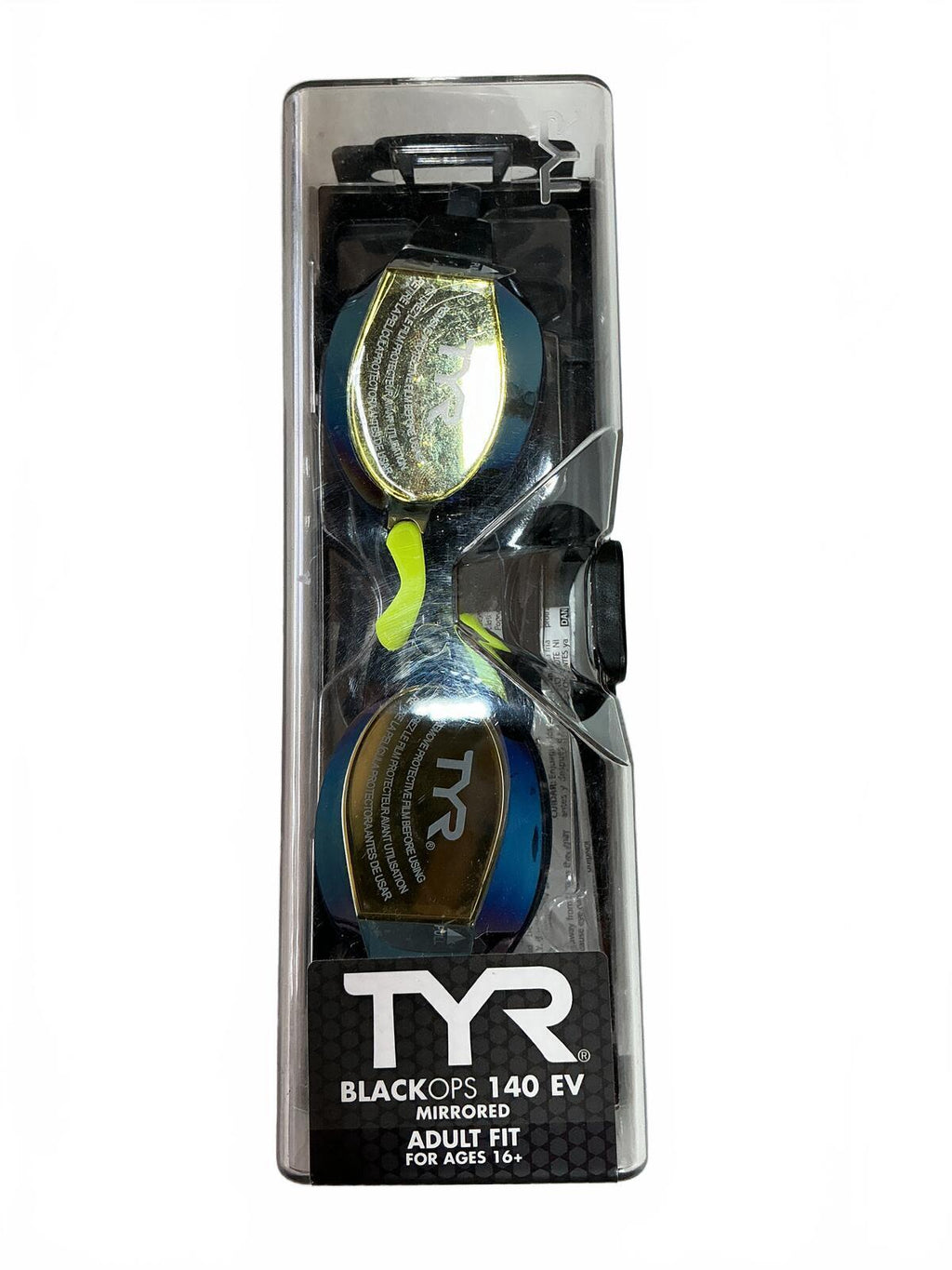 TYR BlackOps 140 EV Mirrored Swimming Goggles Gold/Navy Adult Fit