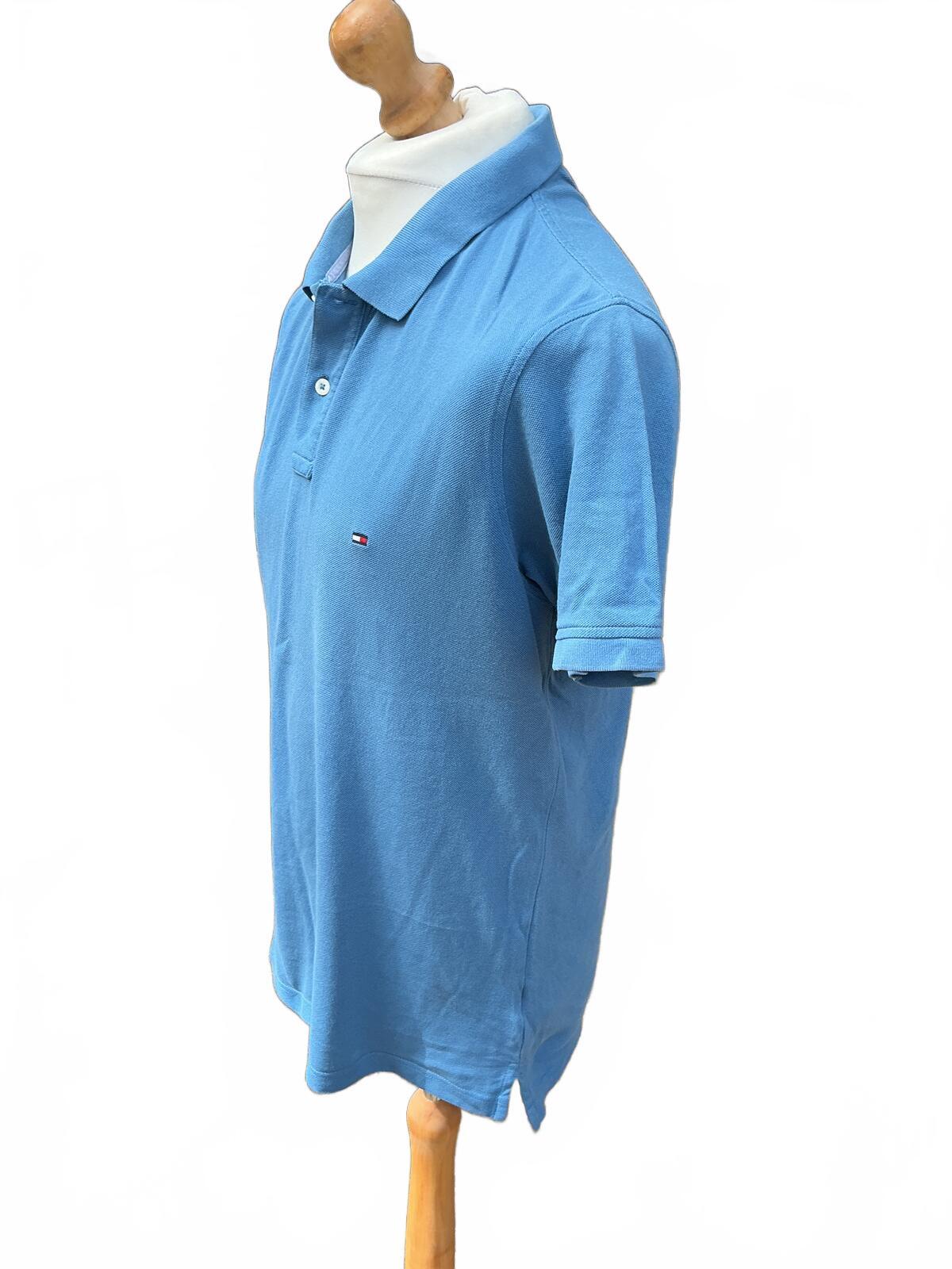 Tommy Hilfiger Blue Polo Shirt Size Slim Xl Classic Casual Style