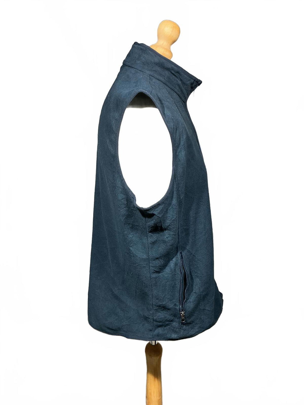 Men's Navy Blue Fleece Vest Lands End with Full Zip
