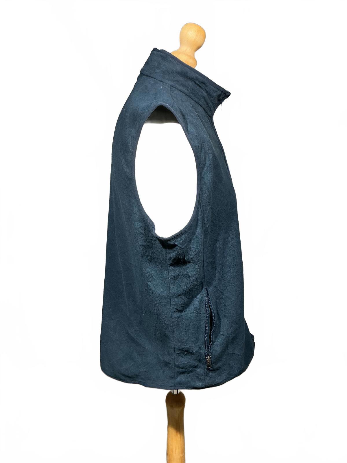 Men's Navy Blue Fleece Vest Lands End with Full Zip