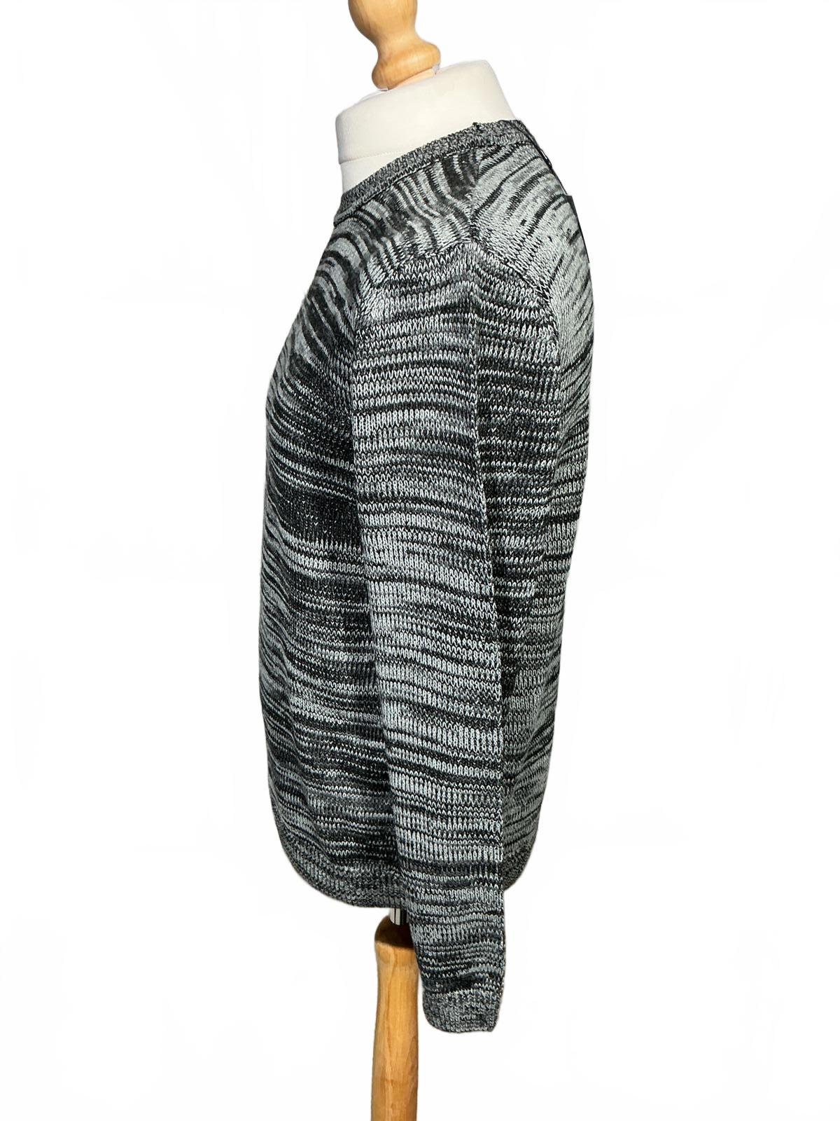 *New* Men's Crew Neck Sweater Grey Black Knit Only and sons