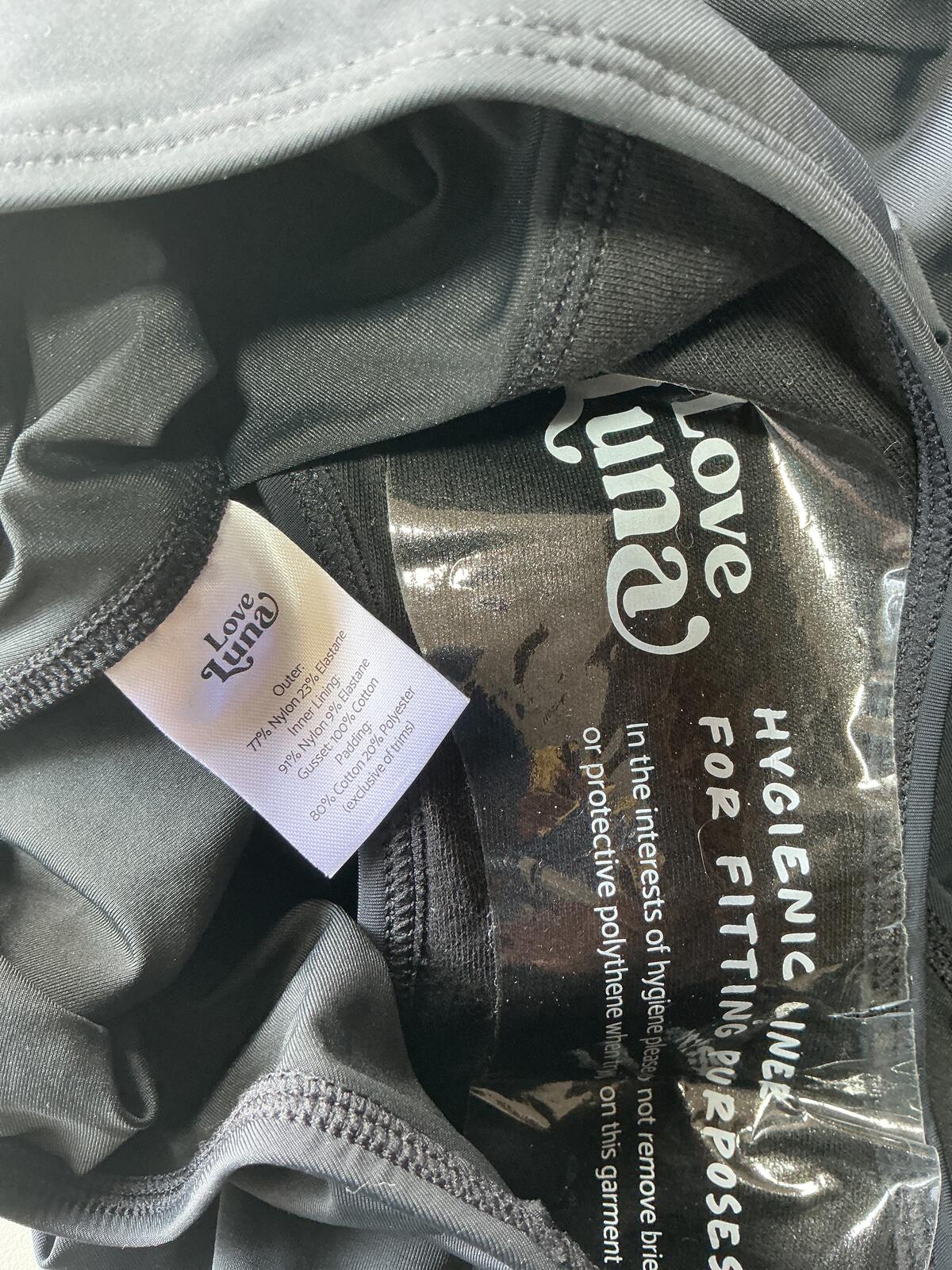 Love Luna Black Period Swimwear Swimsuit Size UK 16/18