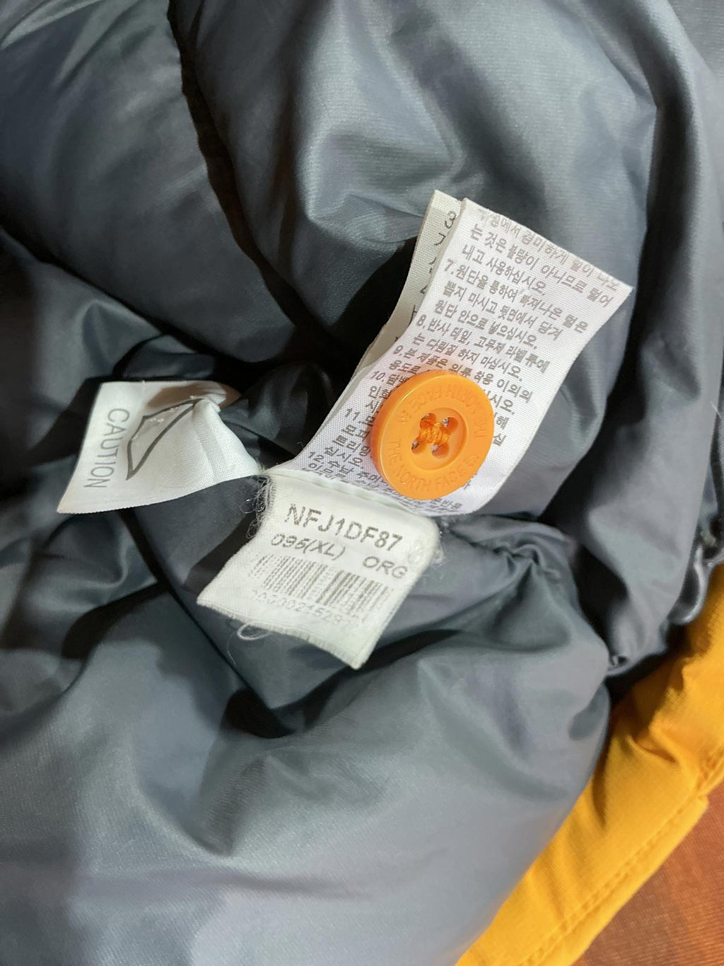 The North Face Ladies Yellow and Brown Puffer Jacket with Hood