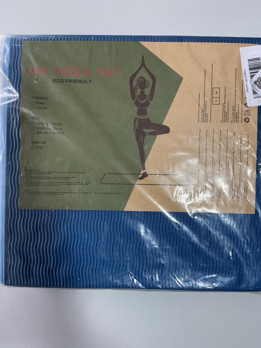 Amazon Basics Yoga Mat and Resistance Bands Set for Working Out, Blue