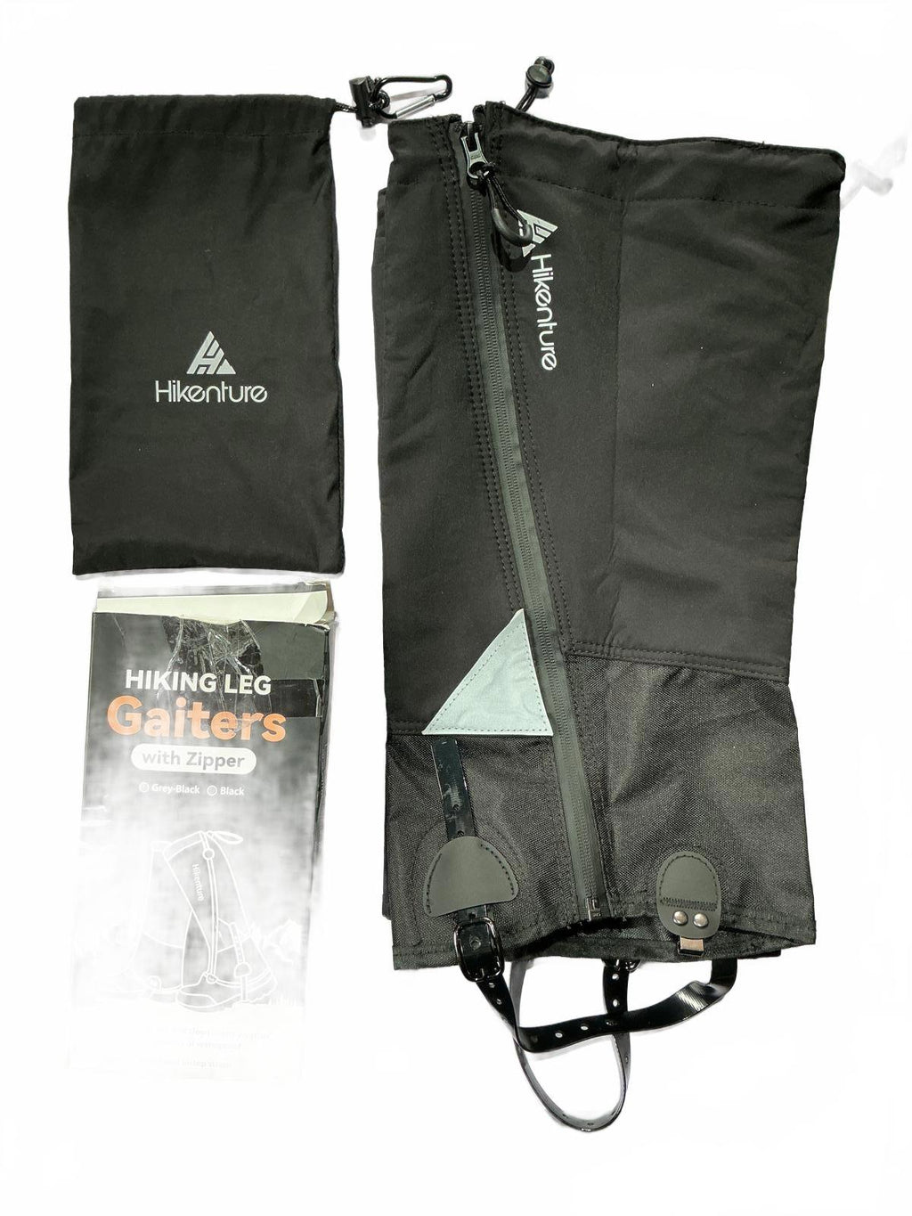 Hikenture Hiking Leg Gaiters with Zipper Black Adjustable