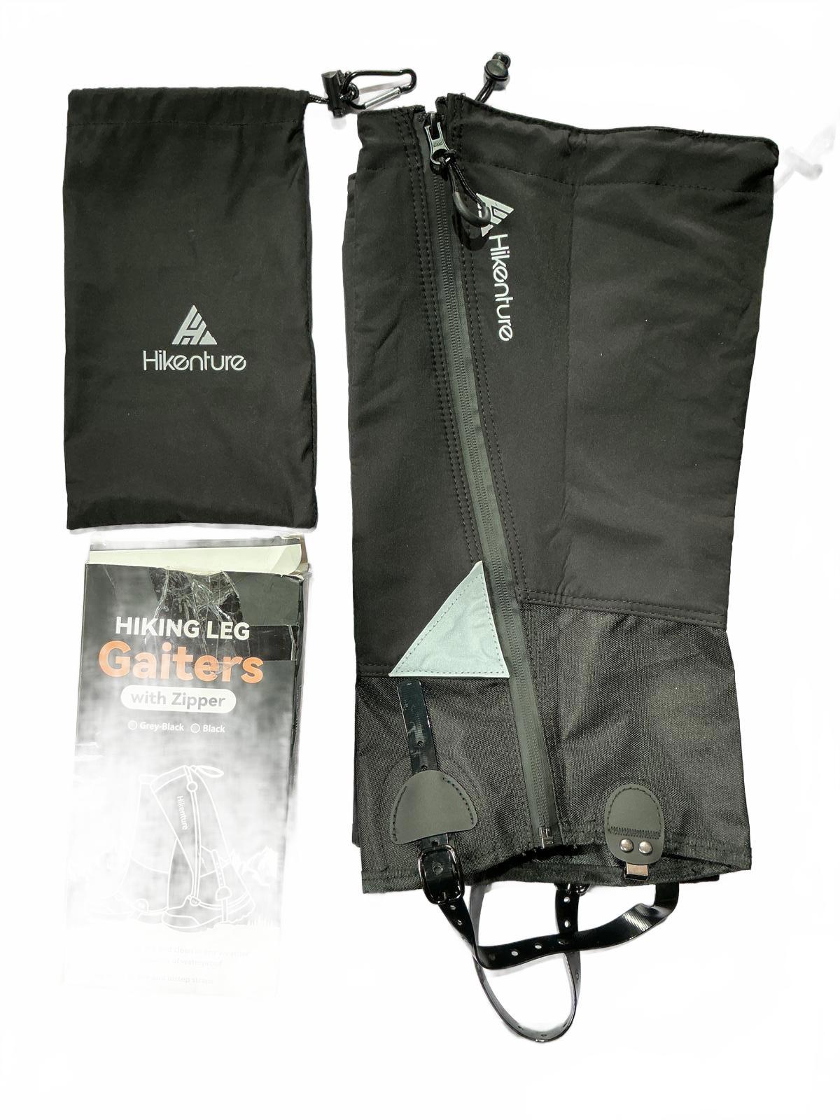 Hikenture Hiking Leg Gaiters with Zipper Black Adjustable