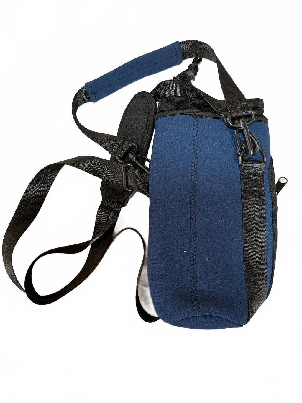 Colour Neoprene Blue Neoprene Crossbody Water Bottle Bag with Adjustable Strap
