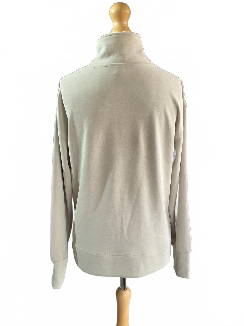 Sweaty Betty Longline Beige Half-Zip Soft Touch Sweatshirt Size small