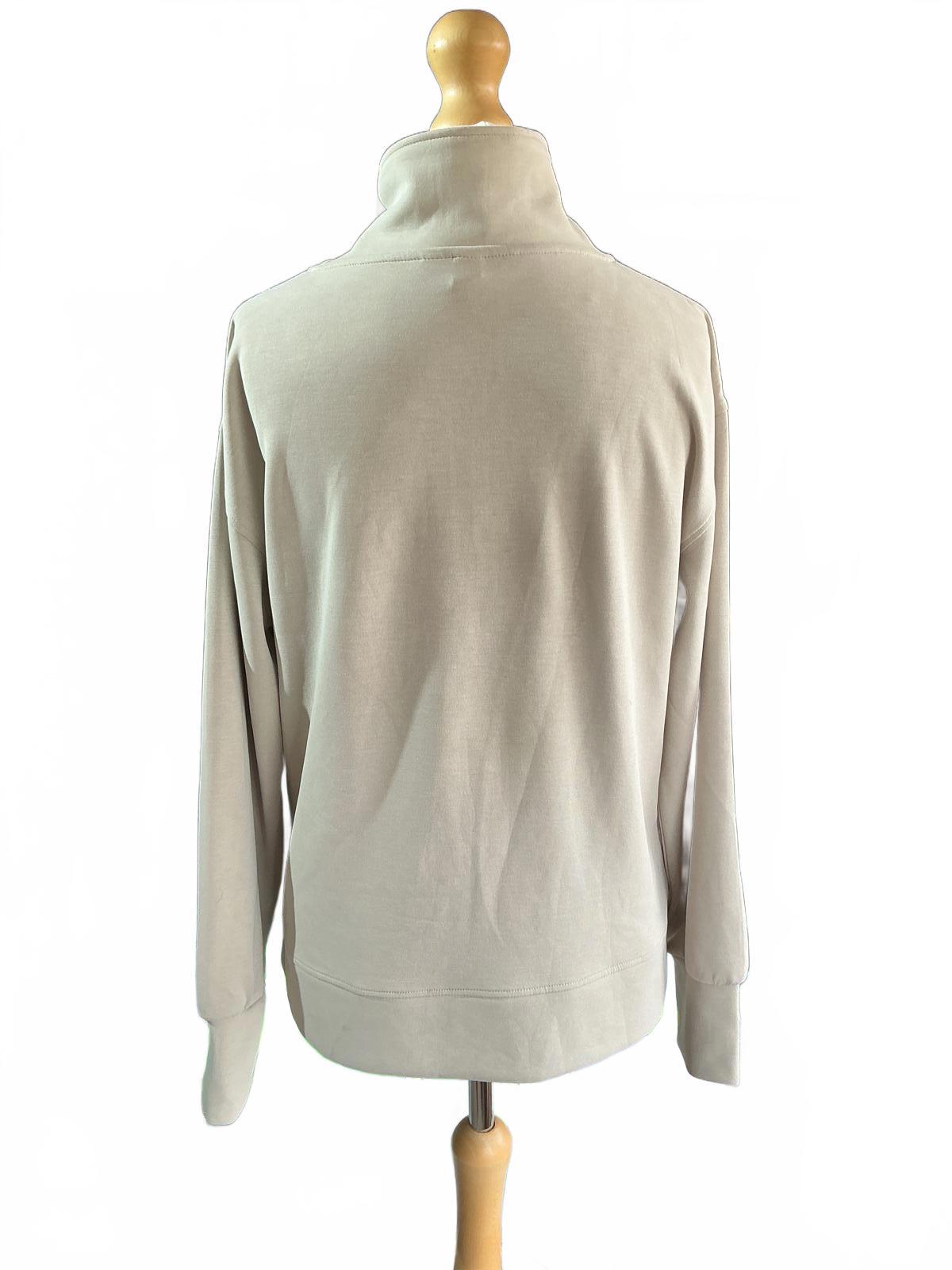 Sweaty Betty Longline Beige Half-Zip Soft Touch Sweatshirt Size small