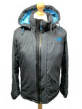 The North Face Men's Puffer Jacket Insulated Hooded Size L Black Blue Good