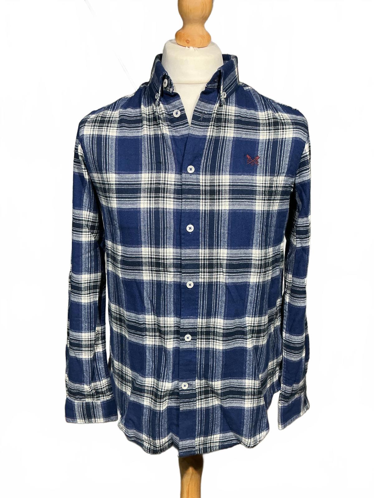Crew Men's Blue and White Plaid Casual Shirt