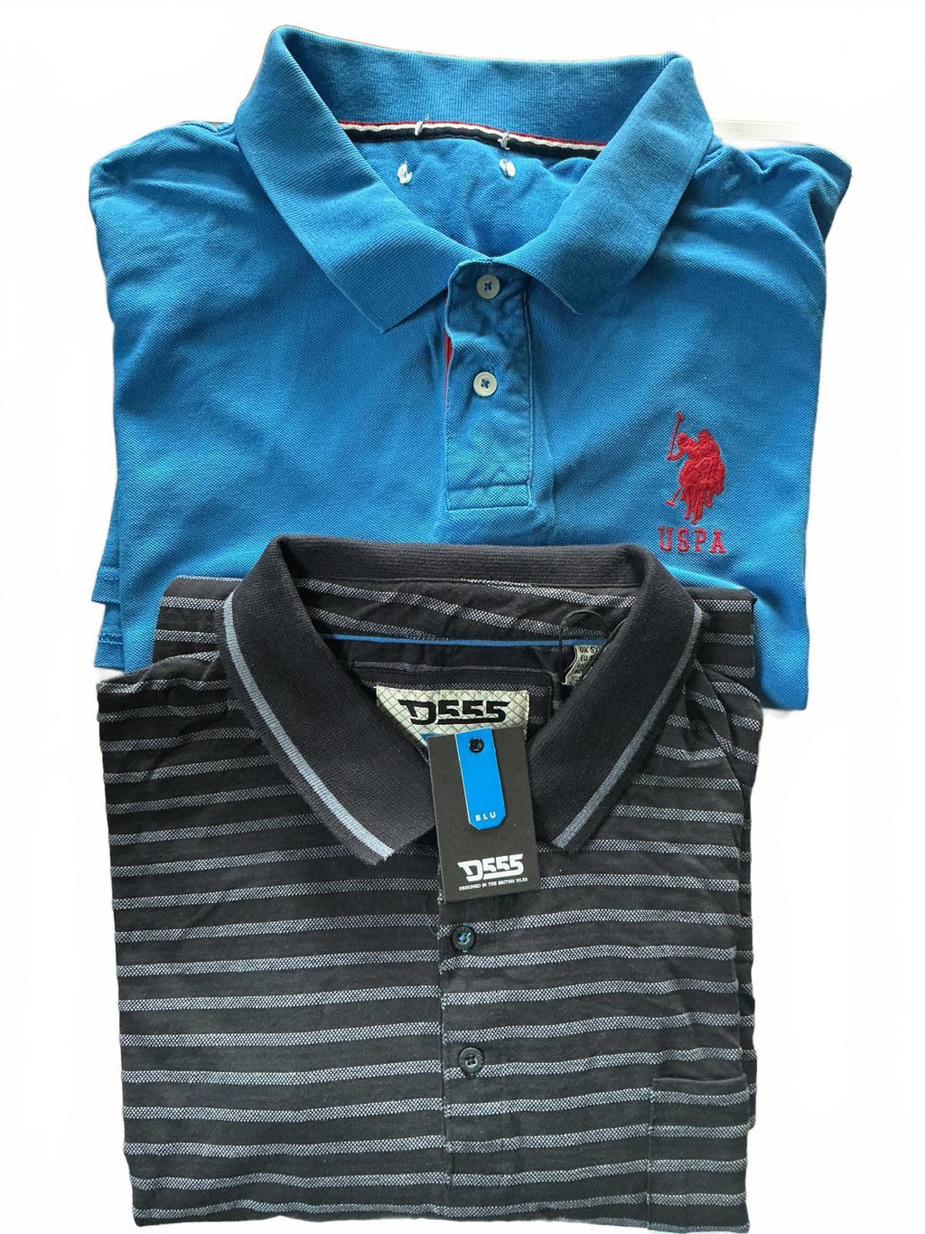 USPA Blue Polo Shirt Size 5xl with Red Logo and Number Patchwith D555 5xl Polo
