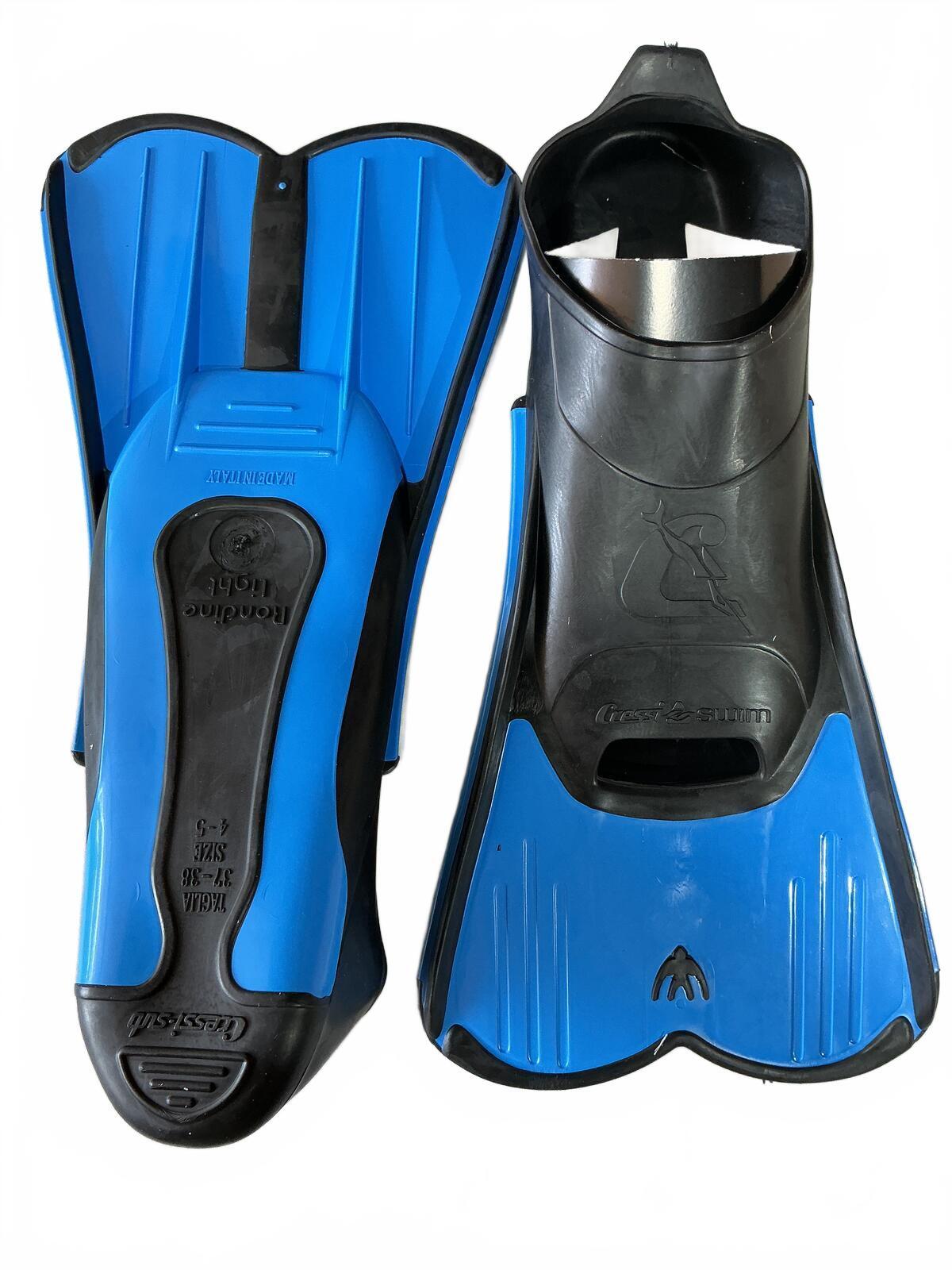 Cressi Light Blue Swimming Fins Size EU 37/38 UK 4/5 US 5/6 Swim Gear