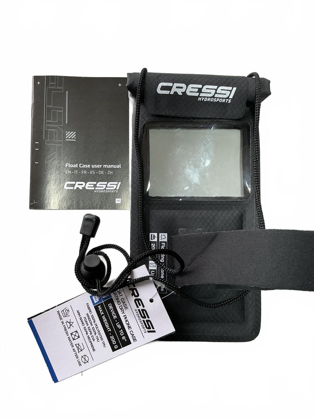 Cressi Float Case Floating Dry Phone Case Up to 6 Inch Phones Black