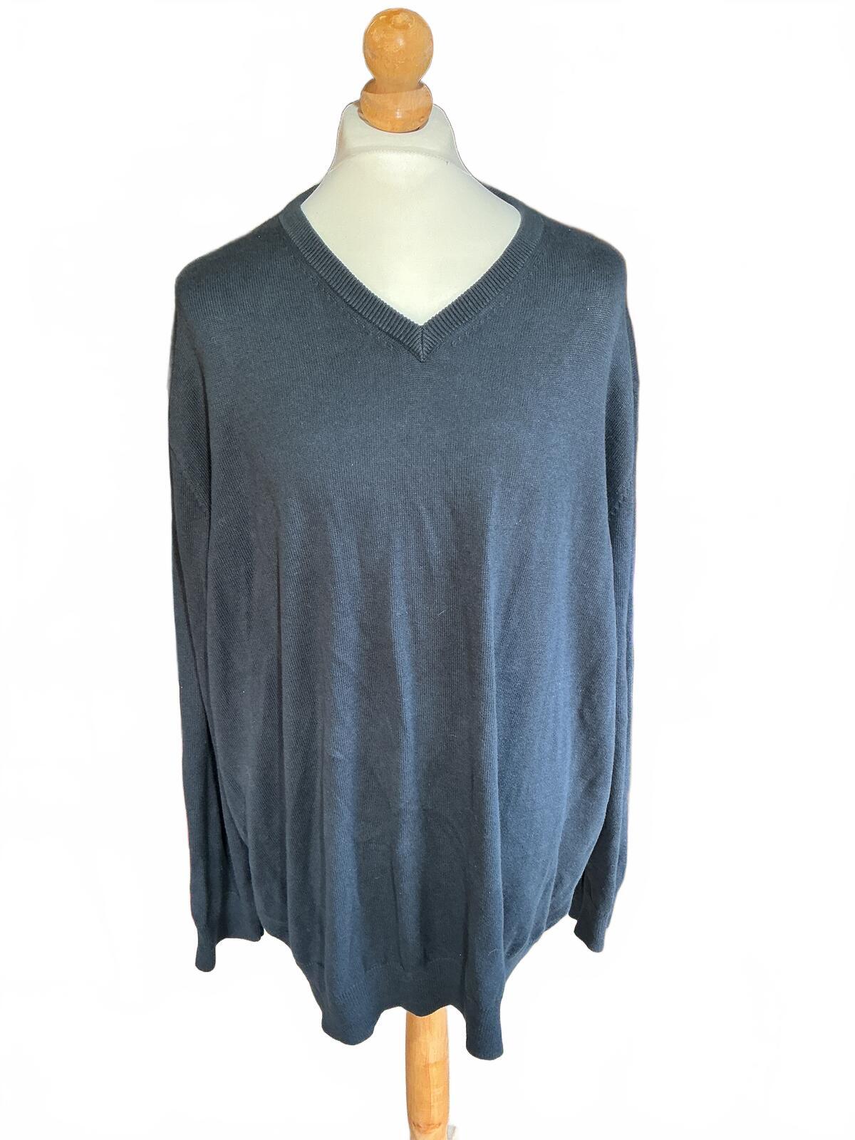 Men's Regular 3Xl Blue Zip Hoodie & 4XL V-Neck Sweater Set Comfortable Casual