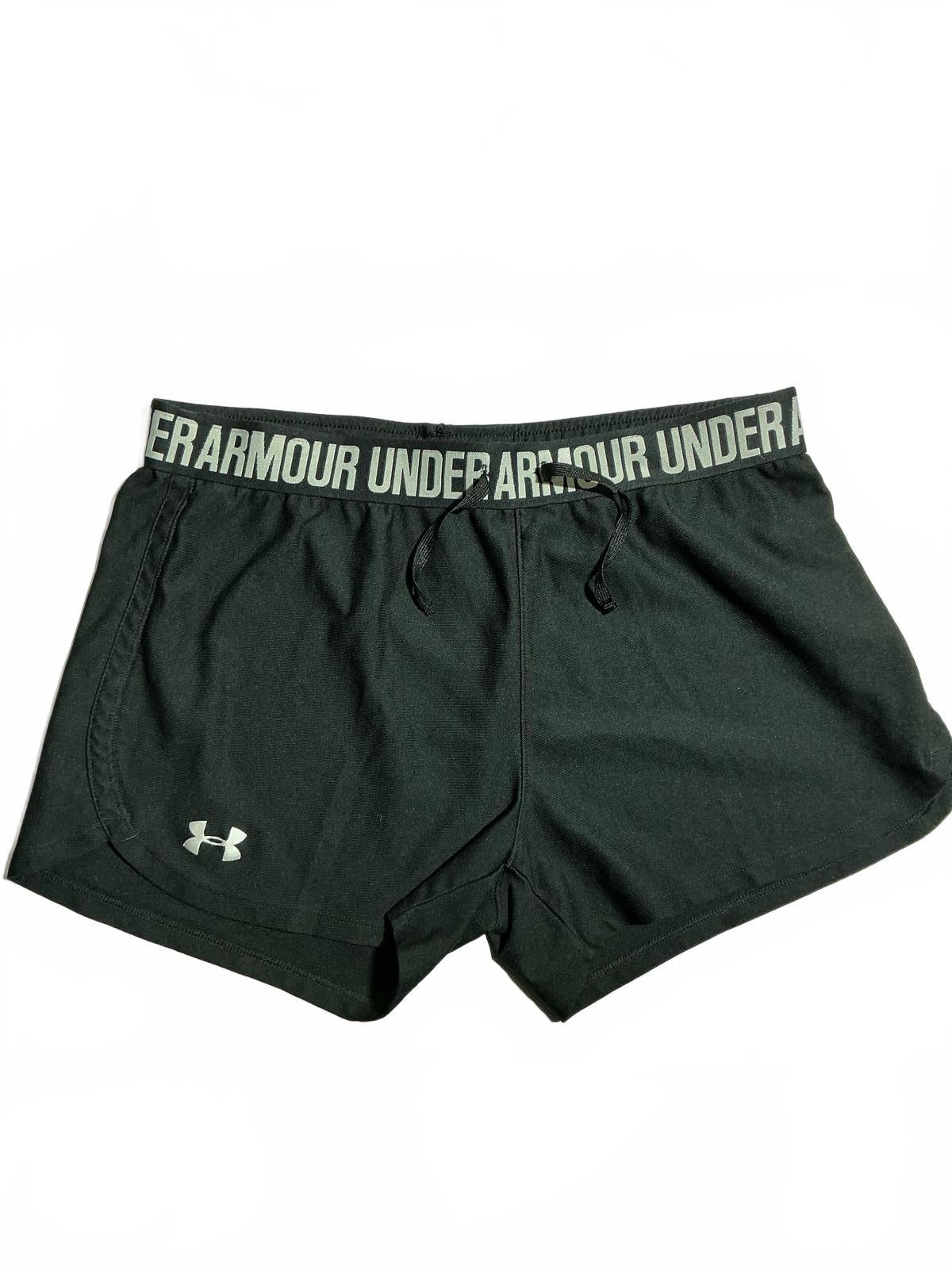 Under Armour Ladies Black Athletic Shorts with Elastic Waistband