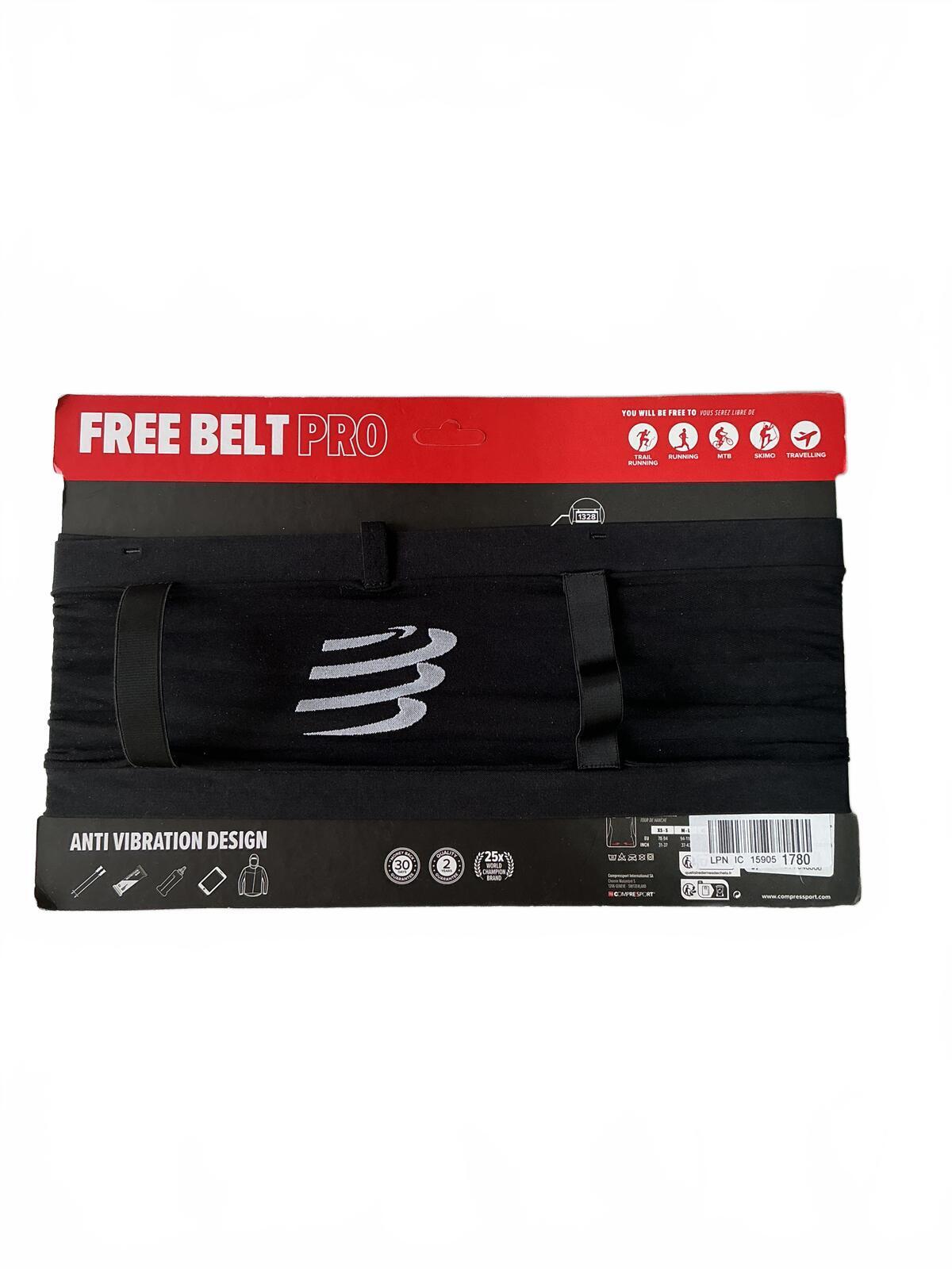Compressport Free Belt Pro Running Belt Size XL/XXL Black High Capacity