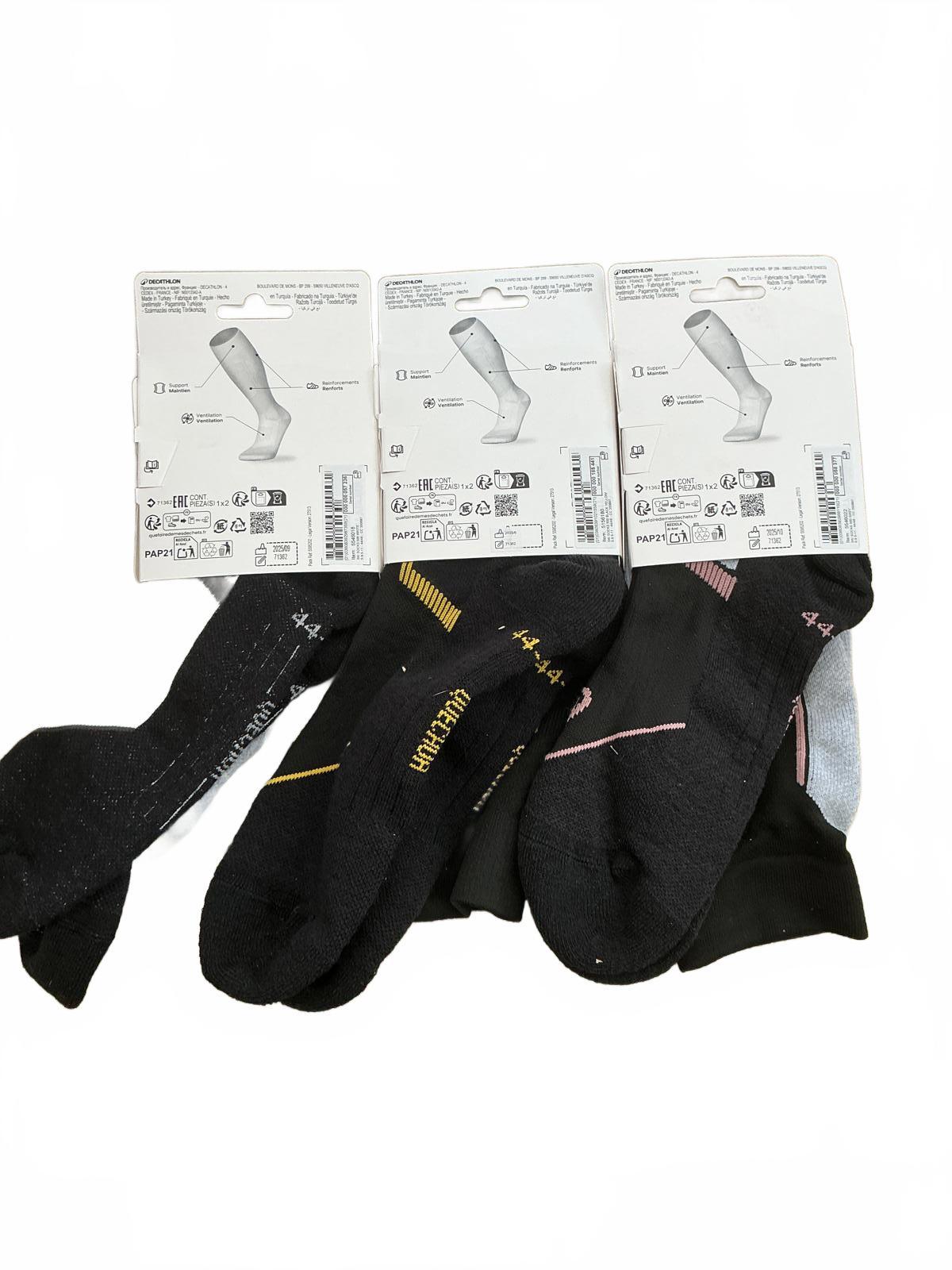 Three pairs Decathlon 9.5-11 Ski Socks Control 500 Size 9.5-11
