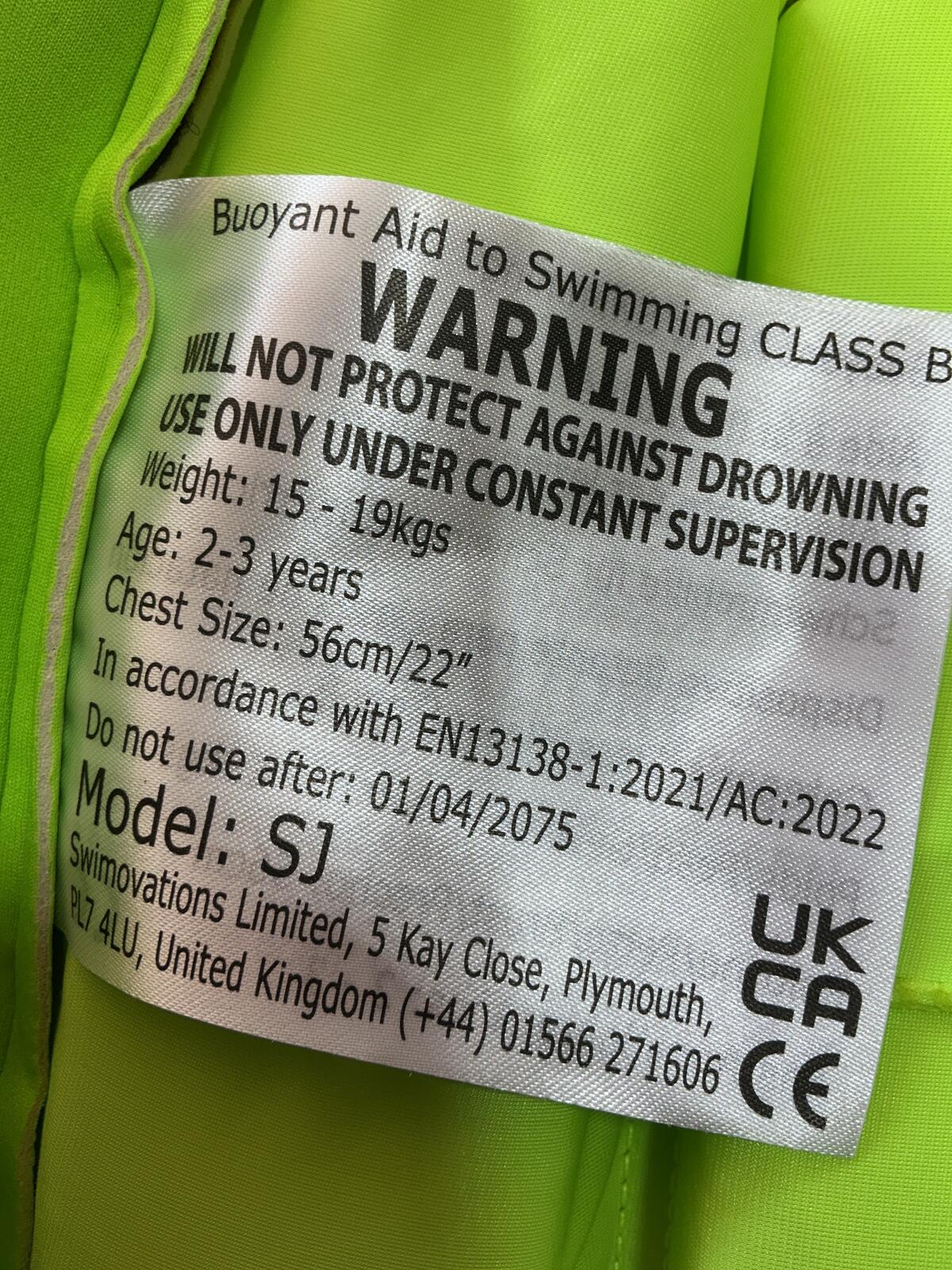 Oshyle Swimming Vest Size 5 for 11-15 Kgs Infant With Island Life Aid Age 2-3