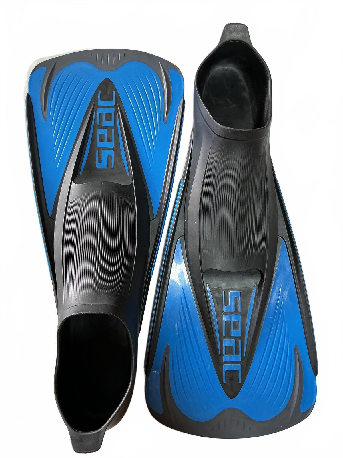 SEAC Diving Fins Size 44-45 Blue Black Scuba Swim Fins Made in Italy