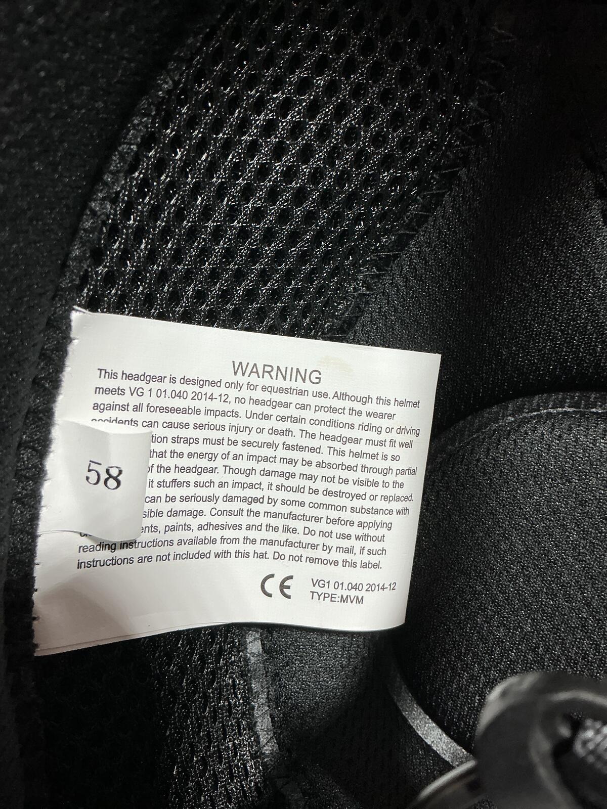 MVM Black Equestrian Helmet Size VG1 Safety Certified Stylish