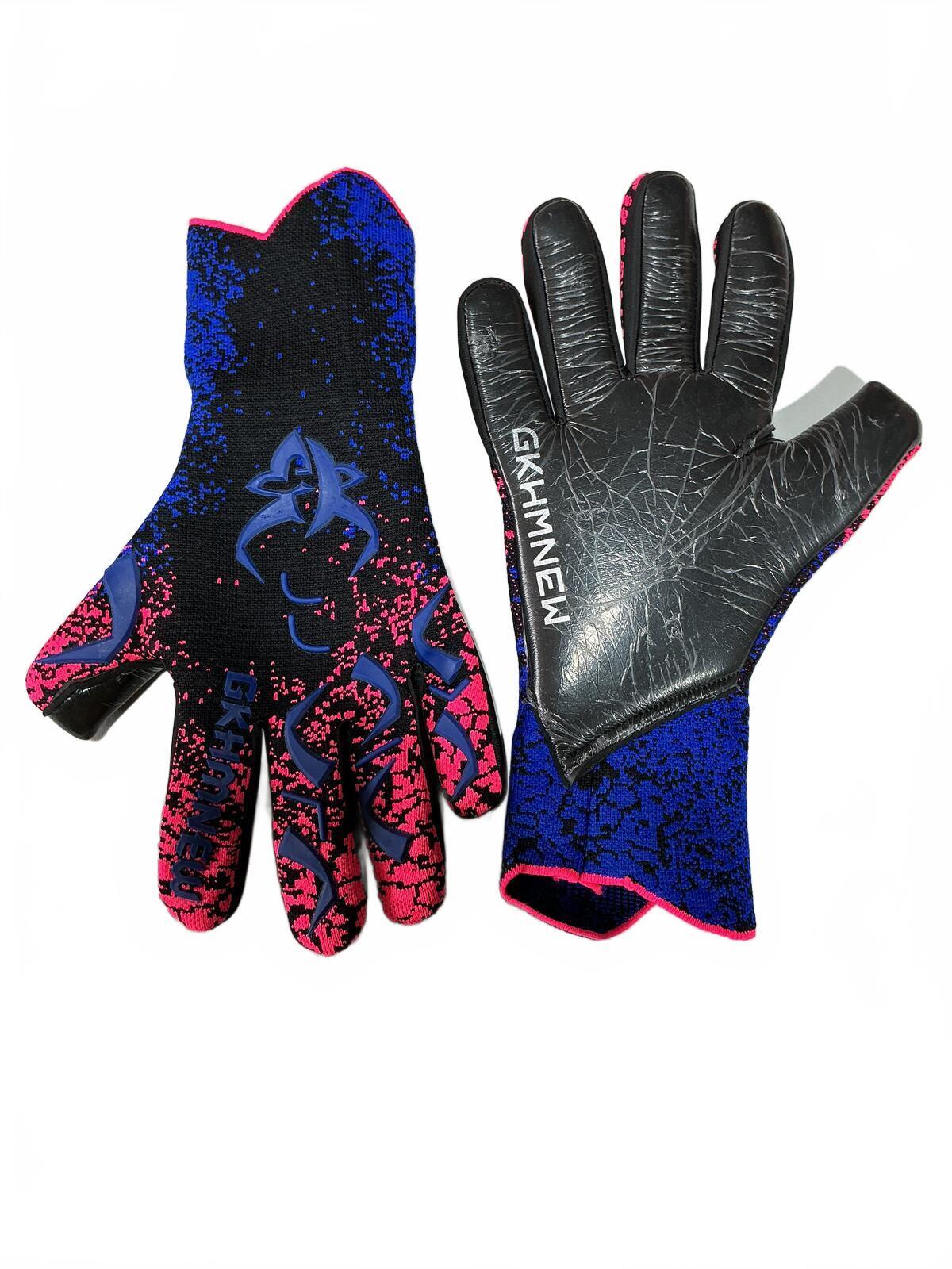 GKHMNEU Goalkeeper Gloves Size 9 Black Blue Pink Soccer Grip Gloves