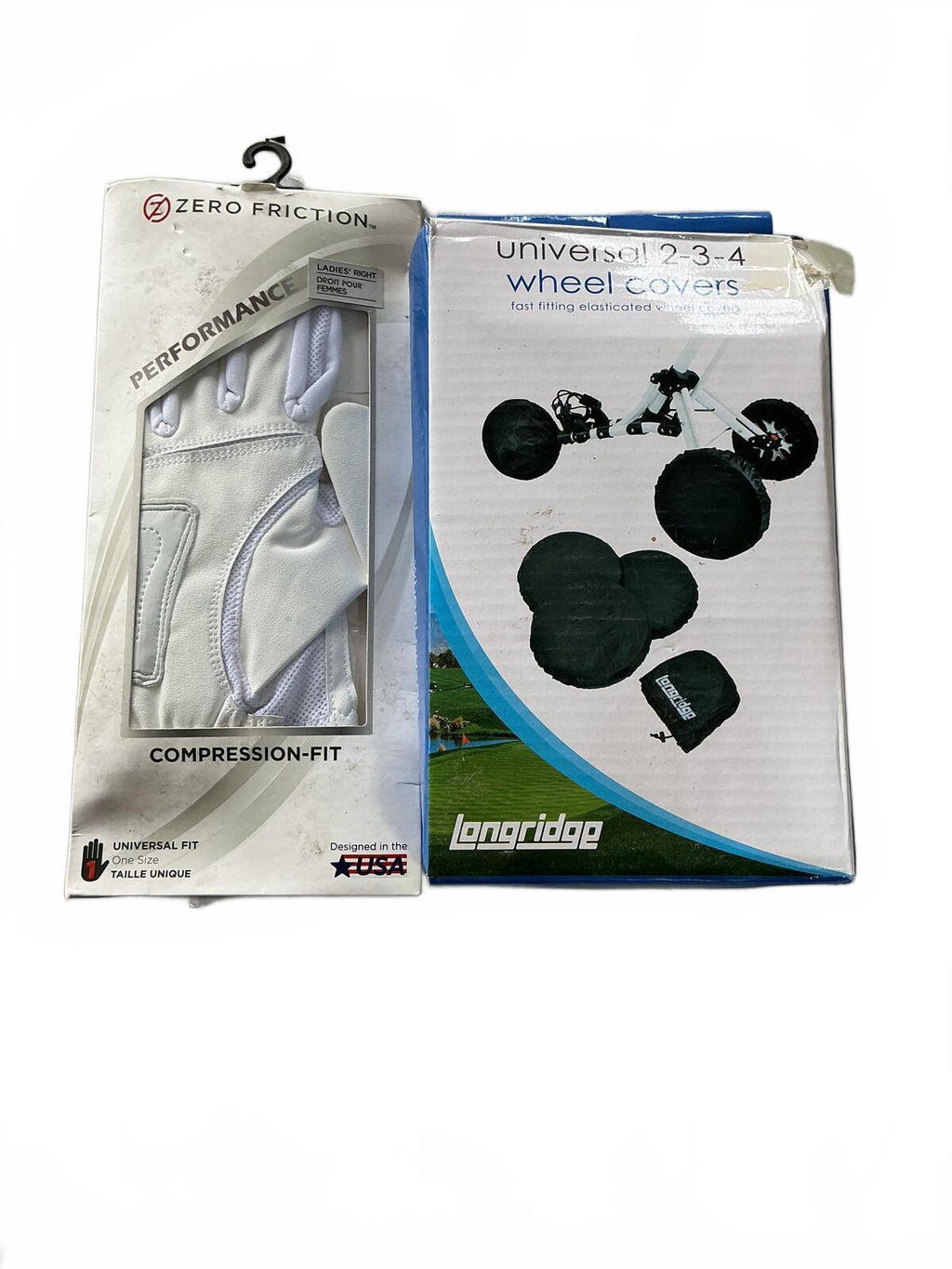 Zero Friction Osfa Ladies Compression-Fit Golf Gloves plus Wheel covers set