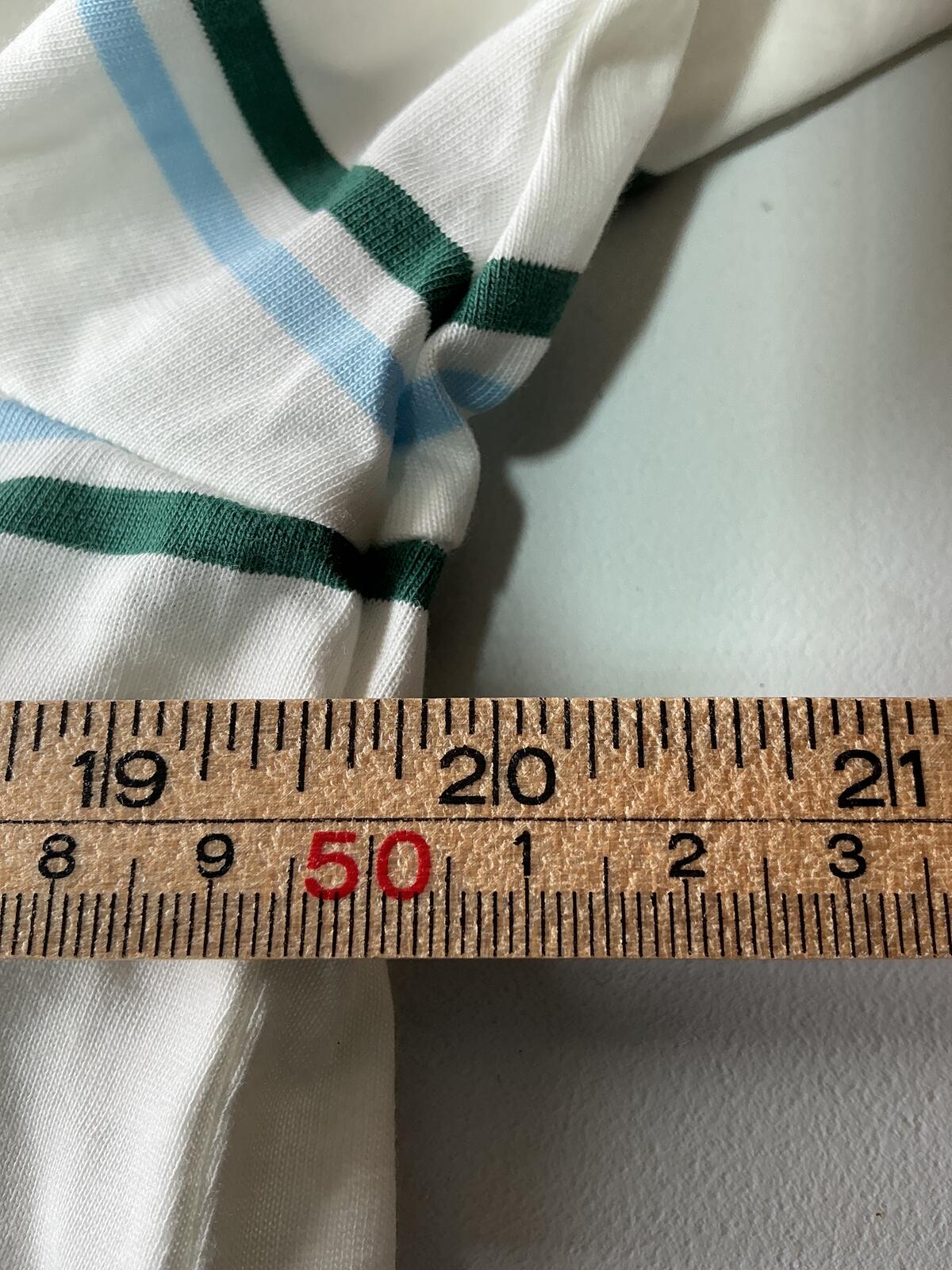 Fred Perry White and Green Striped T-Shirt Size Regular M