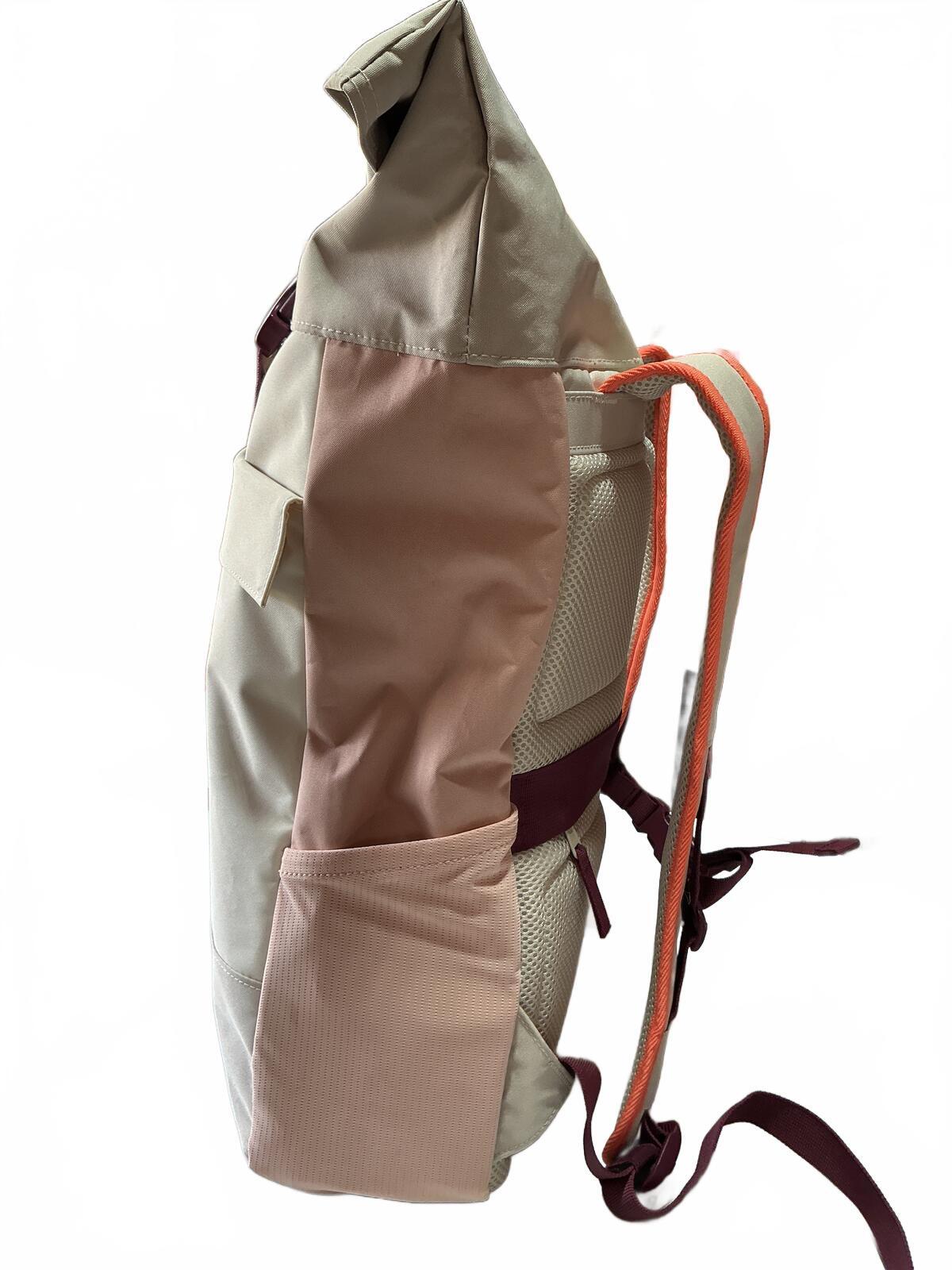 Larkson Bag No 4 20L Roll Top Backpack Beige Rose Adjustable Straps
