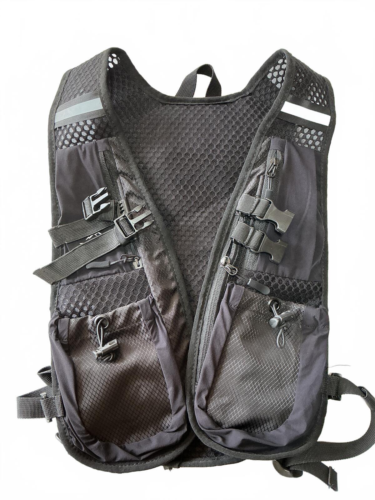 Trekout Black Lightweight Running Pack Vest with Multiple Pockets