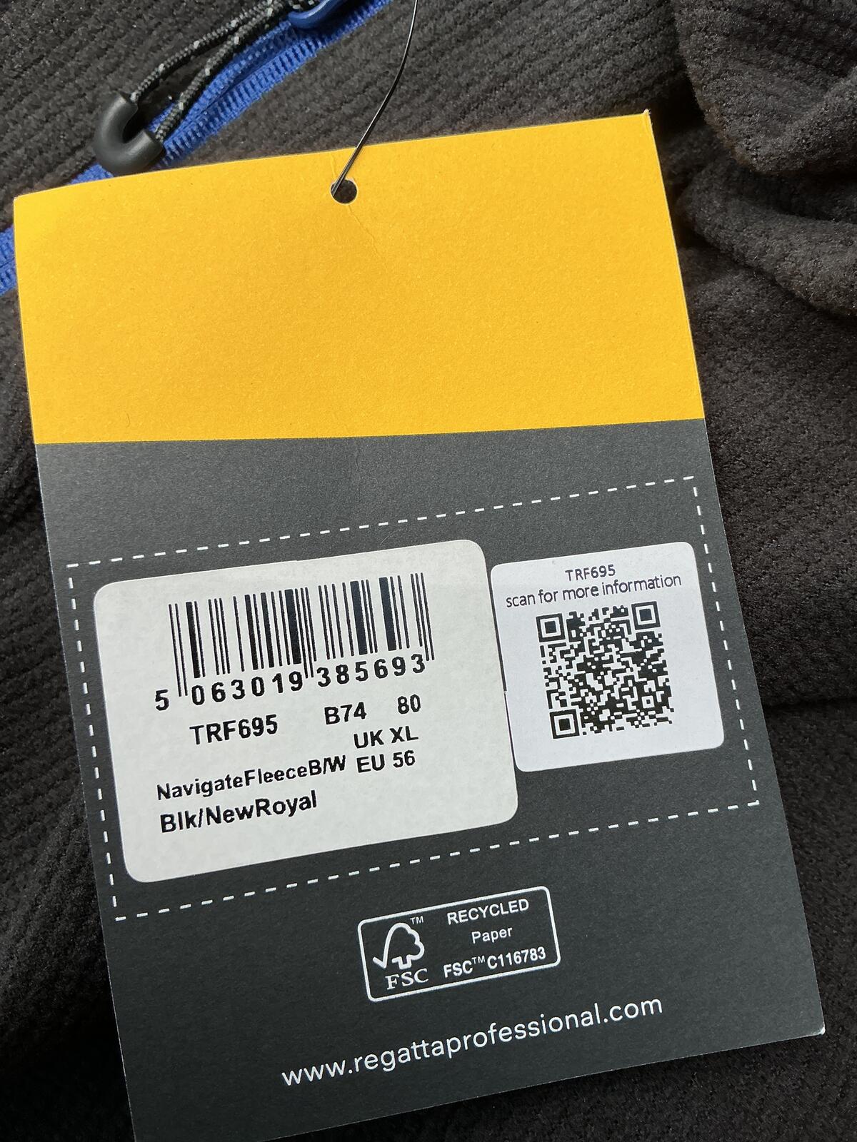 *NEW* Regatta Professional TRF695 Black Blue Fleece Gilet Bodywarmer UK XL