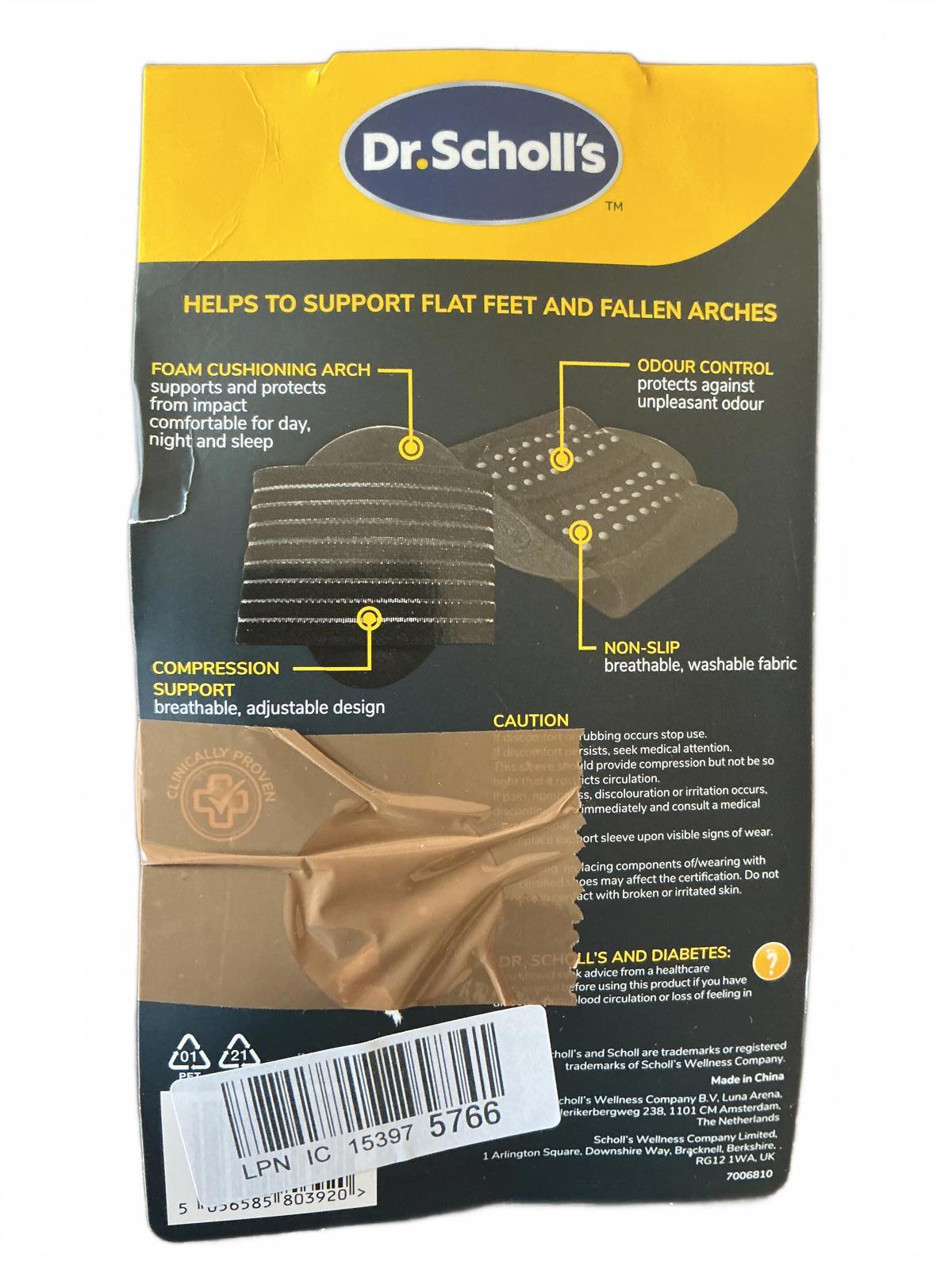 Dr. Scholl's Foot Arch Support Sleeve Blue Adjustable Size And Knee Brace Small