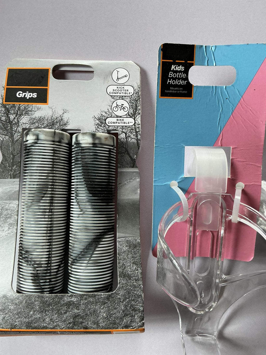 Halfords Kids Bottle Holder, Grips and Pressure Gauge Set