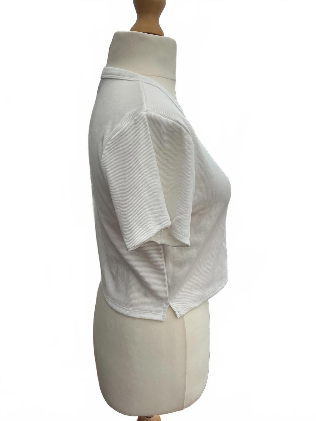 *New* Under Armour White Bib Short Sleeve Crop Top Size Xl
