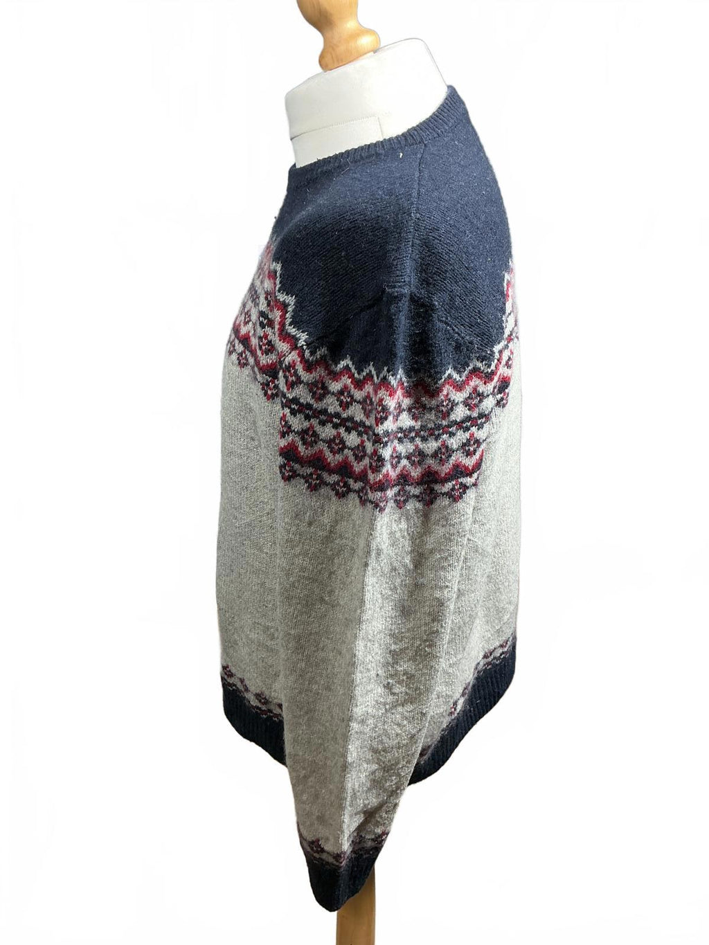Vintage Men's Nordic Pattern Wool Sweater