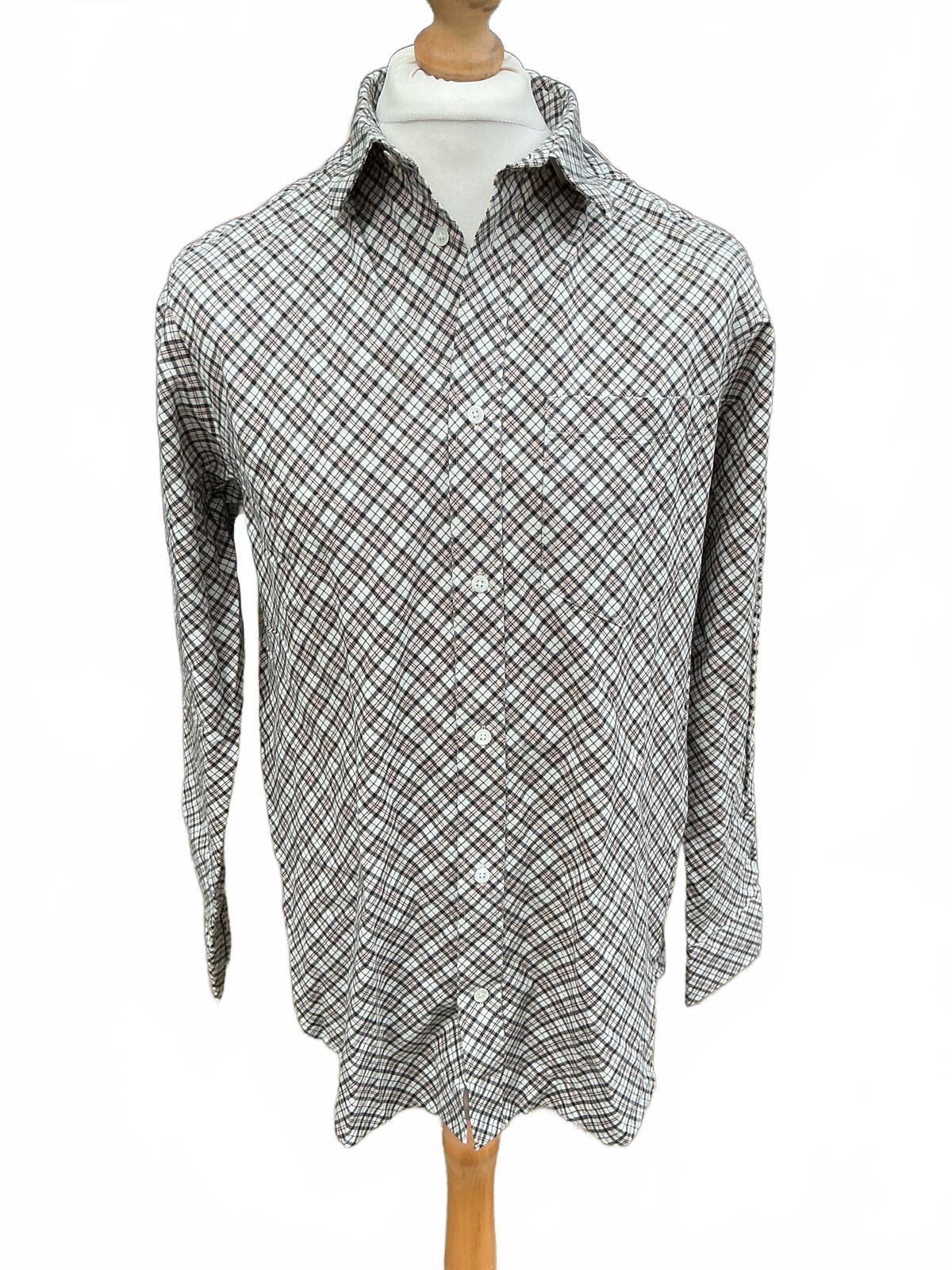 Men's Small Wood Wood Long Sleeve Checked Shirt Casual Comfortable Fit