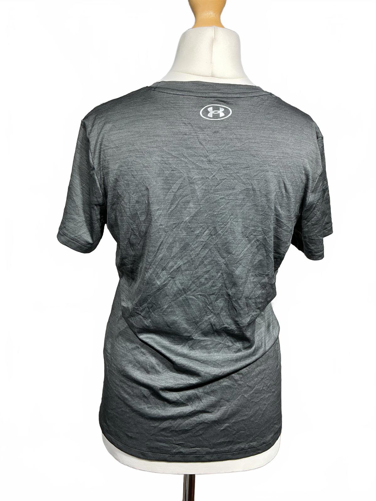 Under Armour Women's Grey Activewear T-Shirt, Short Sleeve, Size M