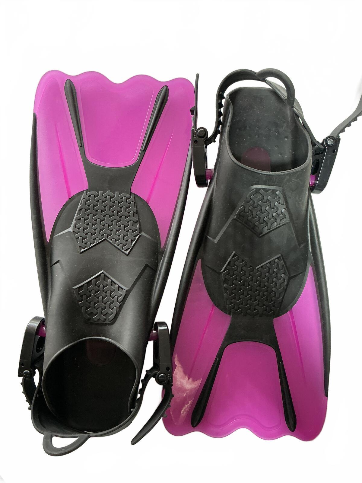 Taglia Adjustable Pink and Black Swim Fins Flippers Size Small Medium 35