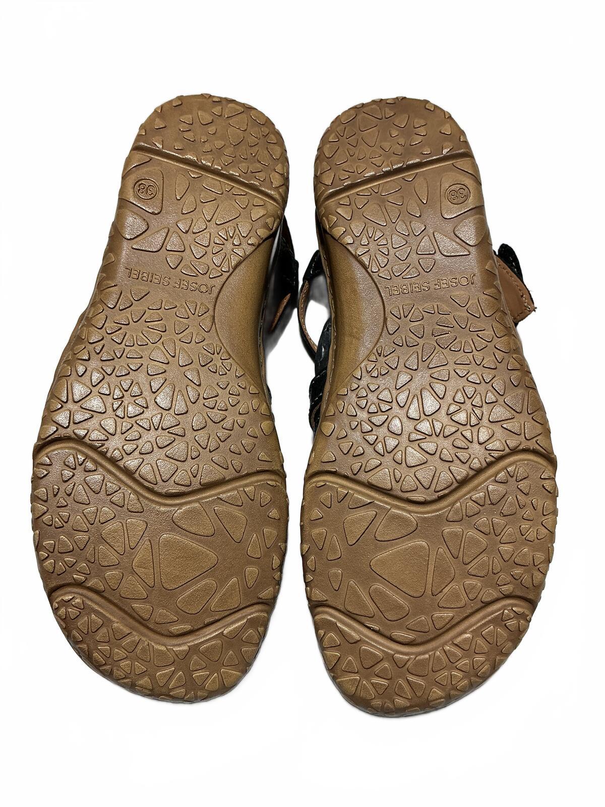 Josef Seibel Black Leather Sandals UK 5 / EU 38 - Adjustable Strap