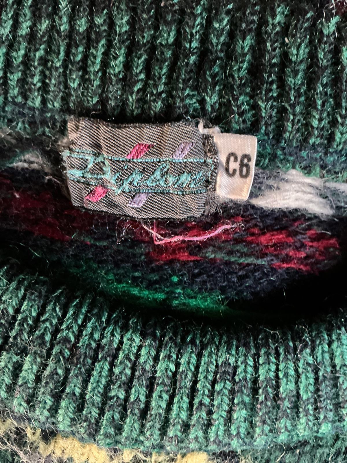 Vintage Men's Patterned Wool Sweater