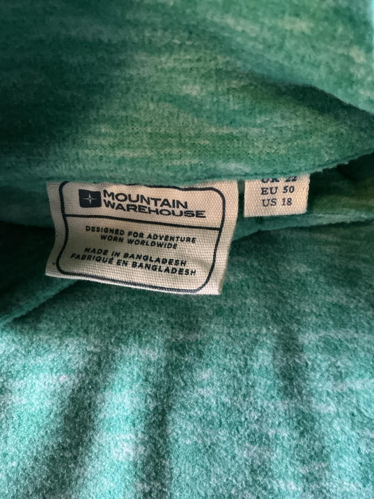 Mountain Warehouse Women's Size 22 Green Quarter Zip Pullover