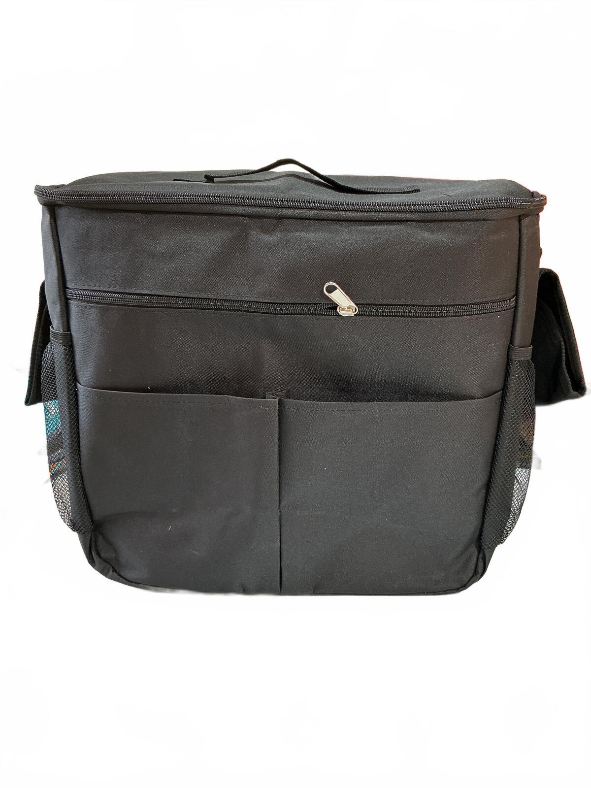 Black Insulated Backpack Cooler Bag with Multiple Pockets Size Medium