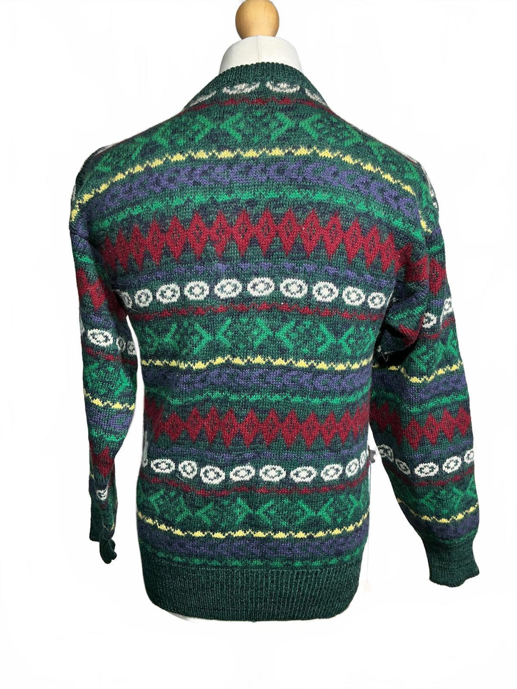 Mens Patterned 100% Lambswool Sweater medium