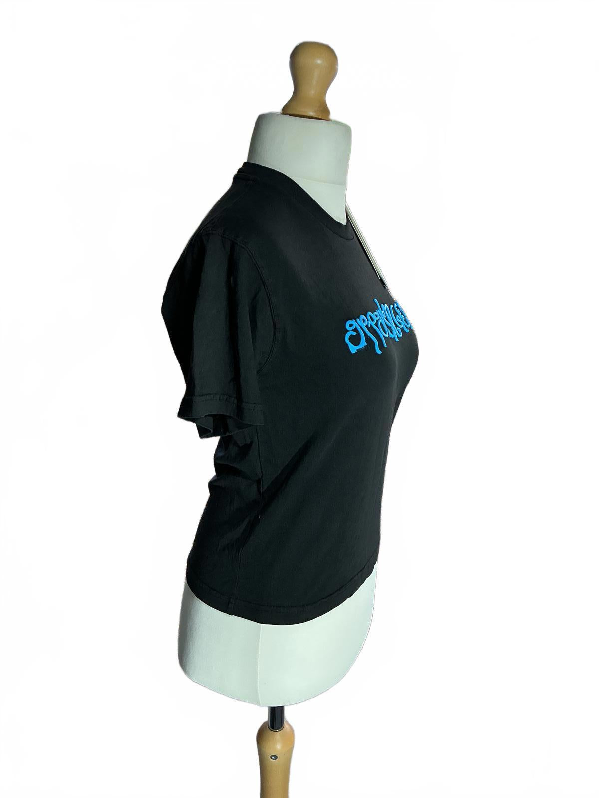 Ottolinger Black T-Shirt Puffy Logo with Blue Logo Regular M