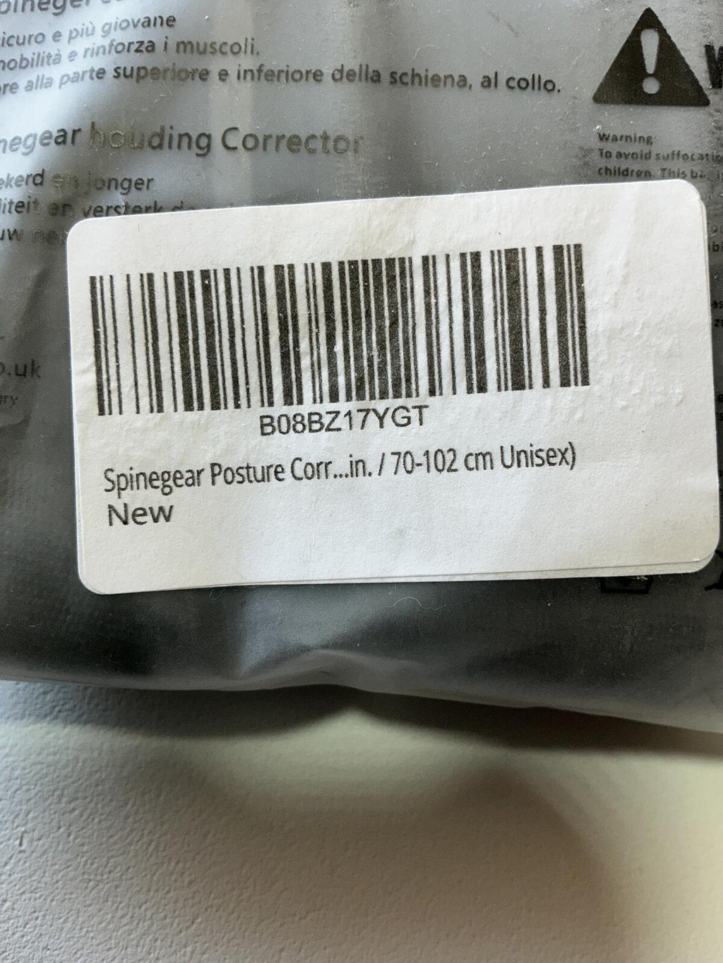 Spinegear Posture Corrector Adjustable Back Support 70-102 cm Unisex New