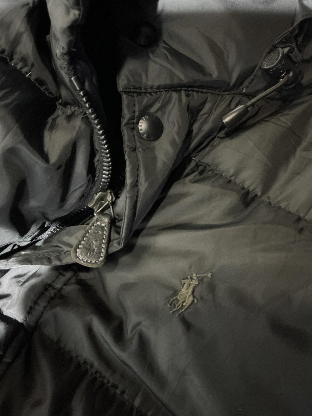 Men's Black Polo Ralph Lauren Puffer Jacket with Hood