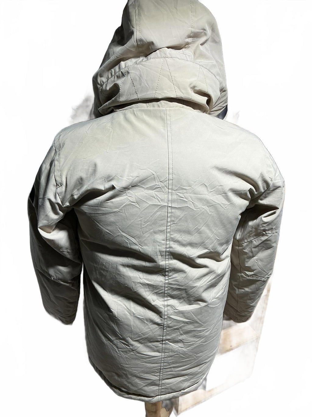 The North Face Men's Beige Parka Jacket with Faux Fur Hood Size RegularXS
