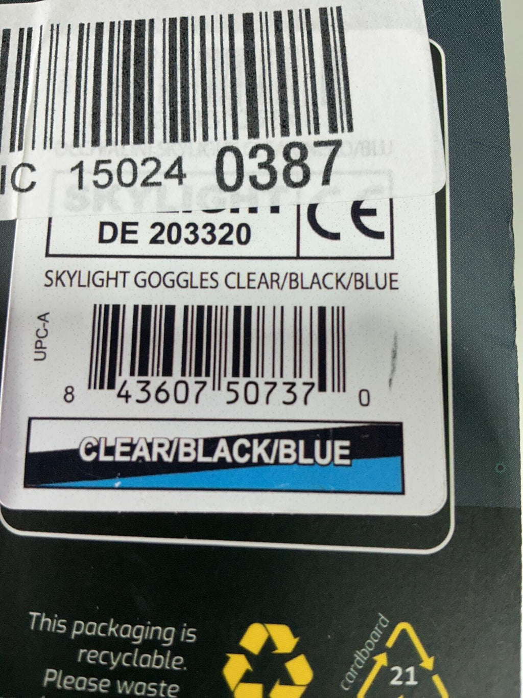 *NEW* Cressi Skylight Swimming Mask Goggles Size A Clear/Black/Blue