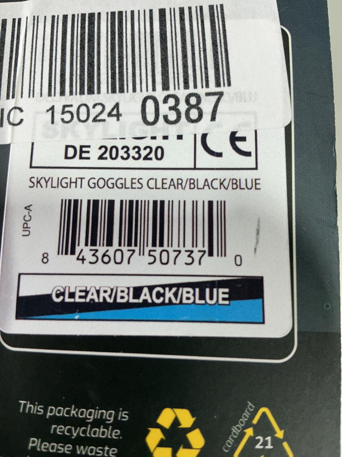 *NEW* Cressi Skylight Swimming Mask Goggles Size A Clear/Black/Blue